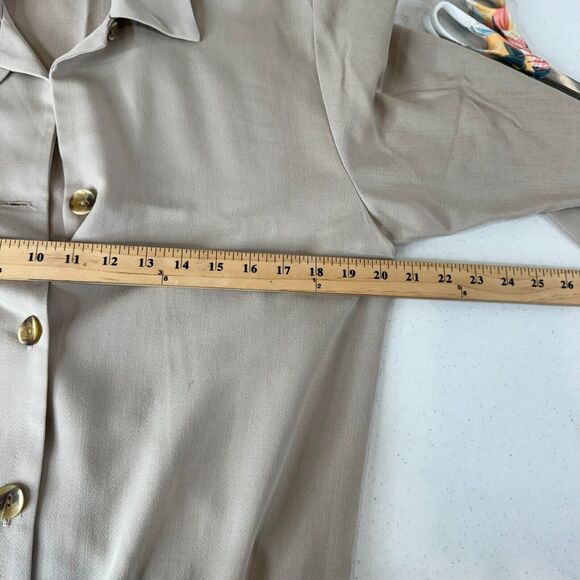 Ego Women's Button Front Trench Coat Tie Waist Long Sleeve Gray - Picture 12 of 15